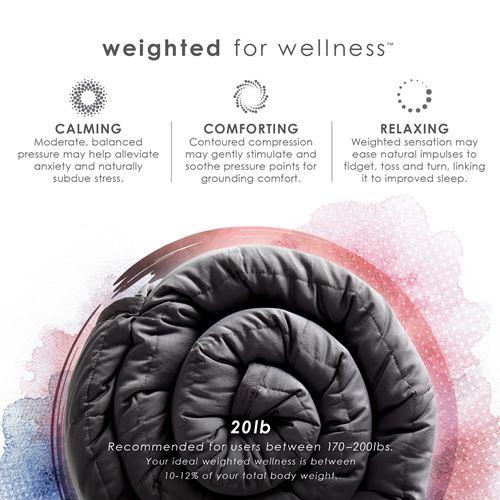20 LB Weighted Blanket Packaging with Benefits in Dove Grey