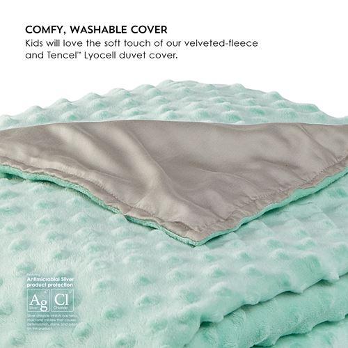 Kids Weighted Blanket Duvet Cover in Teal and Dove Grey
