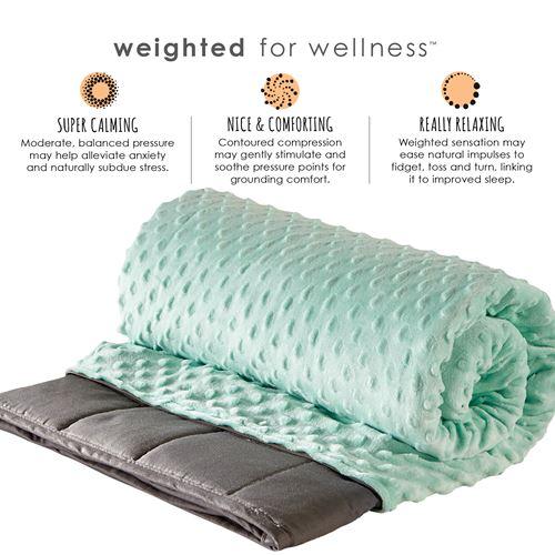 Kids Weighted Blanket with Duvet Cover Benefits Dark Grey and Dove Grey and Mint Green