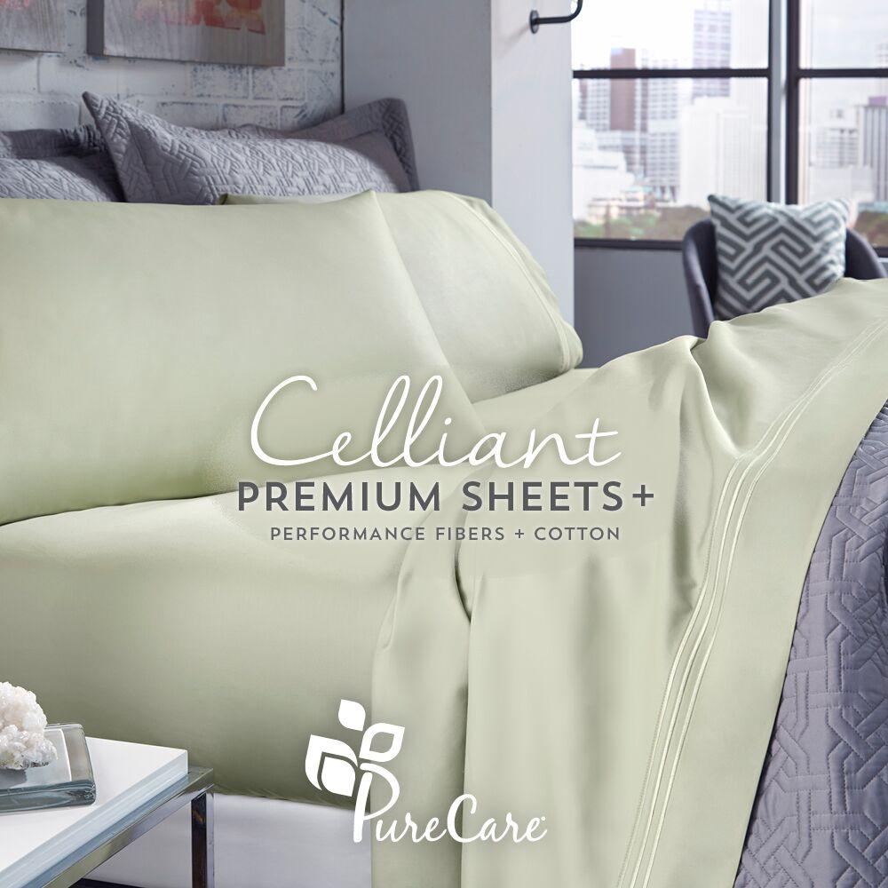 PureCare Celliant Sheet Set in Sage on a Bed