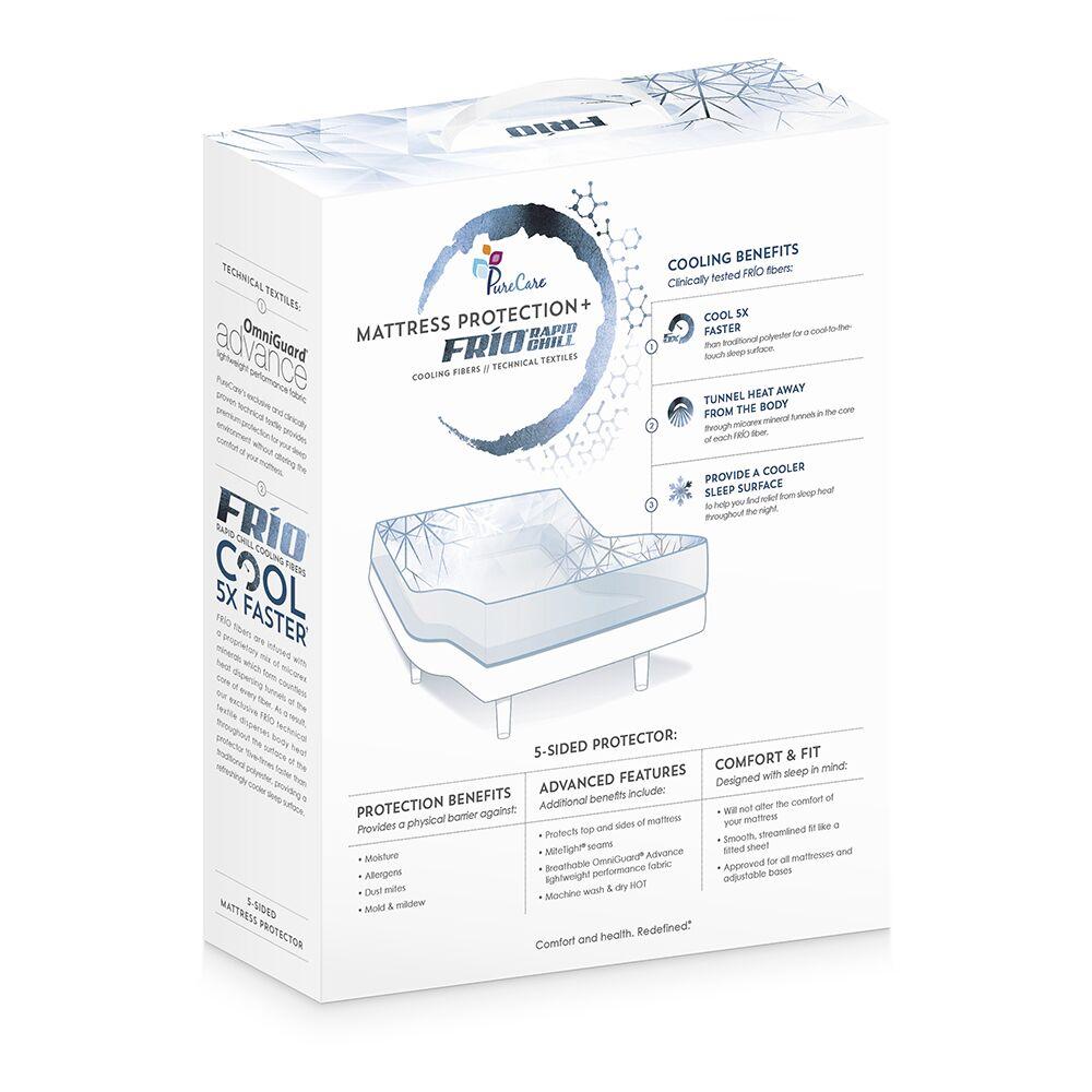PureCare Frio 5-sided Mattress Protector Packaging Back Benefits
