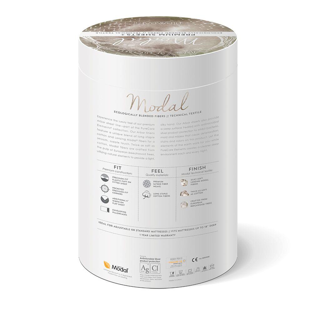 PureCare Essentials Modal Sheet Set Packaging back with Benefits